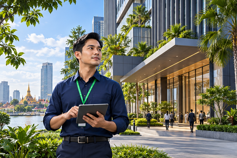 Illustrative facility professional at a commercial building